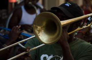 Ein Trompetenspieler im French Quarter in New Orleans 